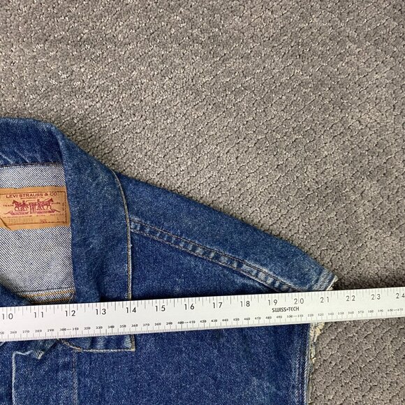 Vintage 80s Levi's Denim Vest Men's Large Blue Jean 70507 0218 Made in the USA - Picture 11 of 13